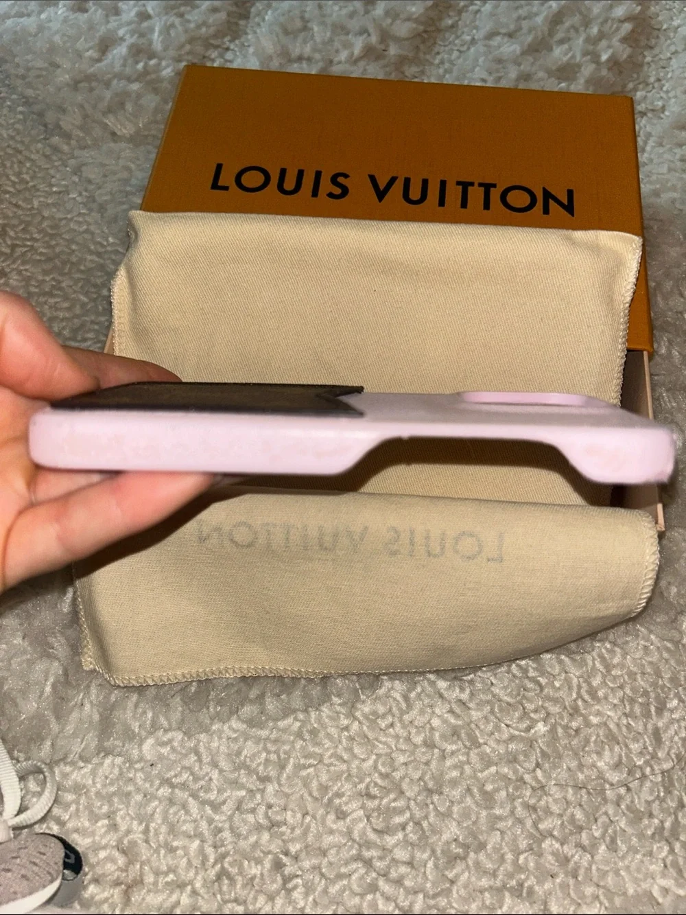 Louis Vuitton Pink and Brown Monogram Leather iPhone Case 13 pro